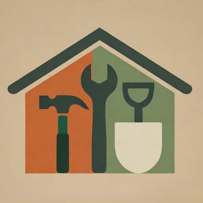 drawing of a shed with tools in it